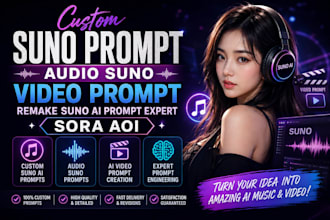 custom suno prompt audio suno video prompt remake suno ai prompt expert sora aoi
