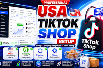 create USA tiktok shop, setup tiktok shop and shopify store