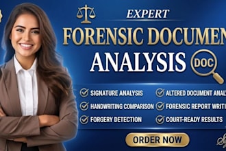 provide forensic document analysis, signature and handwriting verification