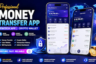 develop money transfer app fintech app crypto wallet app payment app cash app