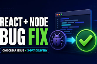 fix one bug in your react or node web app