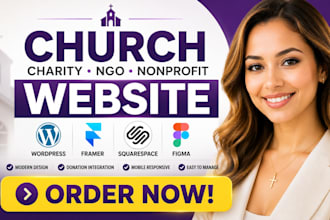 build church wordpress framer charity ngo nonprofit squarespace figma website
