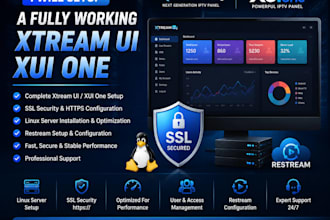 setup, fix and configure xtream ui, xui one panel with stream and security setup