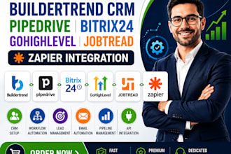 do buildertrend crm pipedrive bitrix24 gohighlevel job tread zapier integration