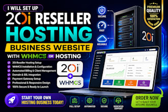 set up 20i reseller hosting business website with whmcs or hosting