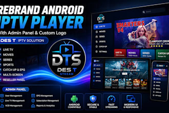 rebrand android iptv player with admin paneel and logo wave tv youtivi smarters