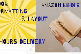 do book formatting, layout design and KDP ebook format