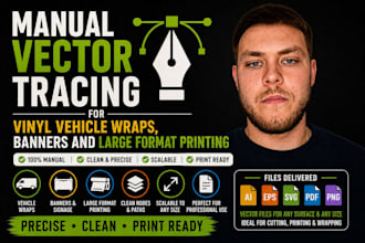 manual vector tracing for vinyl vehicle wraps, banners and large format printing