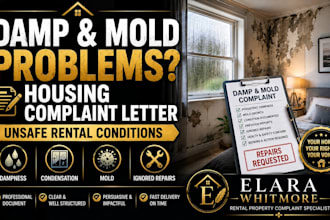 write a damp and mold housing complaint for unsafe rental conditions