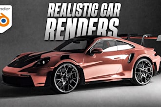 create realistic automotive 3d car models for games, renders and animation
