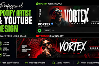 design professional spotify artist banner and youtube banner