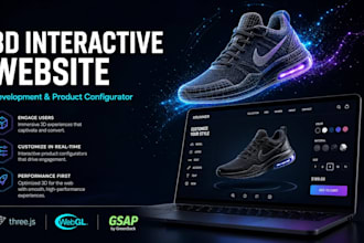 develop 3d interactive website, product configurator with three js webgl gsap
