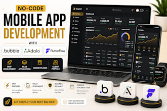 build functional, attractive mobile app with adalo, bubble, flutterflow