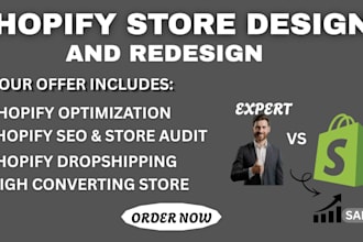 build bucketie shopify dropshipping website, shopify store and shopify redesign
