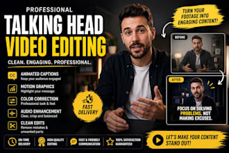 edit talking head videos with captions and motion graphics