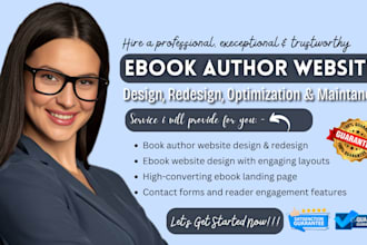 design book author website redesign ebook website design ebook landing page seo