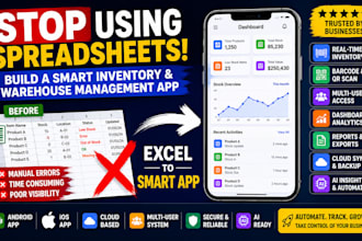 build custom inventory warehouse management mobile app for android and ios admin