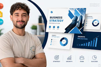 design business plan presentation, professional strategy deck, executive slides