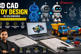 design 3d cad toys and mechanical toy for manufacturing in solidworks