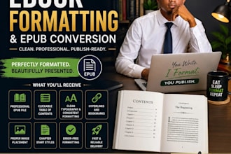 do kindle ebook formatting, epub conversion and amazon KDP formatting