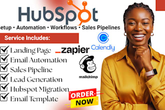 setup hubspot CRM, automation integration with gohighlevel, zapier, pipedrive