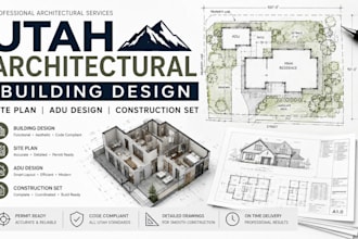 provide utah architectural building design site plan adu design construction set