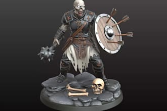 3d dnd warrior,zombie,alien statue, toy figure stl,3mf,tabletop minis, fdm model