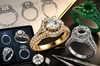 design custom 3d jewelry cad models with stl and realistic rendering