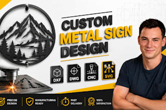 laser cut metal sign dxf, metal sign cad, plasma cut, autocad expert solidworks
