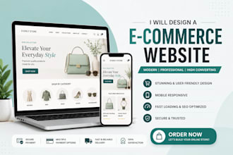 design a modern shopify, woocommerce or e commerce website