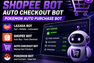 do lazada bot, shopee bot, auto checkout bot, pokemon bot auto purchase bot