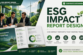 create a csr impact report design and esg report design for your company
