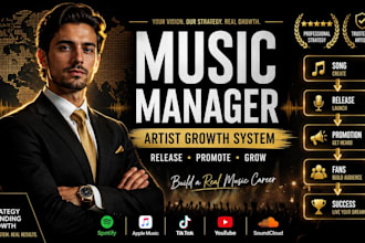 be your music manager for artist growth, music promotion and branding