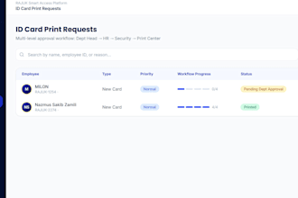 id card and visitor access management web apps