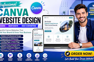 design canva website, landing page, portfolio or business website