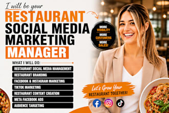 be your restaurant social media marketing manager for cafe, food branding