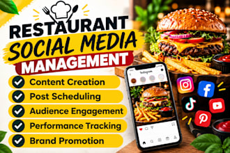 be your restaurant social media marketing manager for café food brand