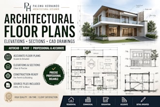 design architectural floor plans elevations sections for house villa office