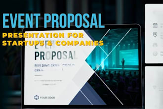 create professional event proposal presentation slides for startup and companies