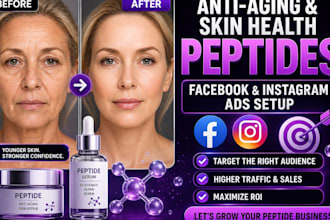 run approved peptide facebook ads for skincare longevity anti aging marketing