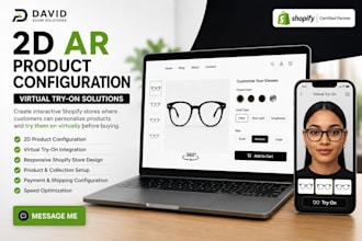 build a shopify stor with 2d ar product configuration and virtual try on