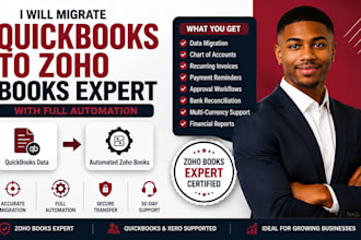 migrate quickbooks to zoho books with automation, zoho books expert