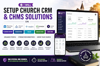 setup church crm planting center churchtrac realm breeze chms rock rms tithely