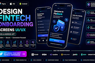design fintech onboarding screens ui ux figma ios android mobile app