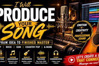 create a radio ready production for your pop, rock, edm and  country song