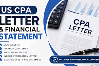 prepare and sign US CPA letter, audit financial CPA, financial statement