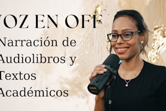 grabaré voz en off para audiolibros, ensayos académicos y mas en español latino
