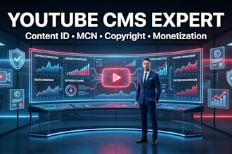 set up youtube cms, content id, mcn, copyright and monetization professionally