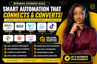 integrate zoho CRM wix vapi ai manychat tiktok slack zapier n8n make automation