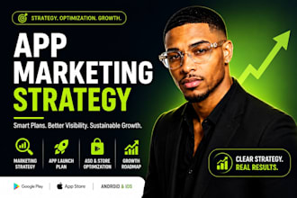 create app marketing strategy, aso, mobile app launch and growth plan